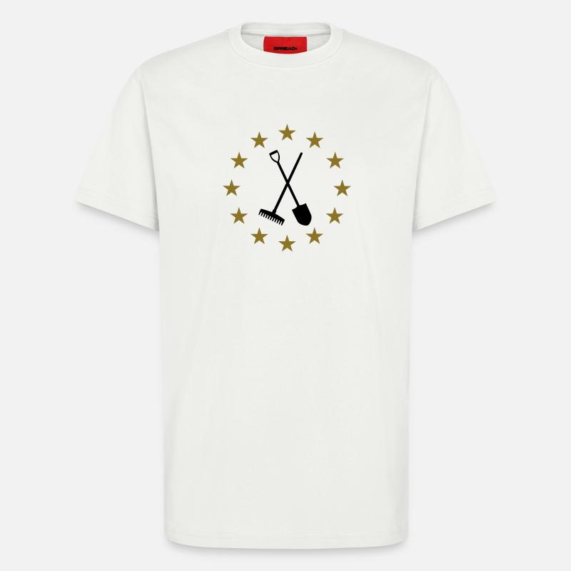 Rake, Shovel & Stars - T-Shirt - made by SPREAD - OFF WHITE