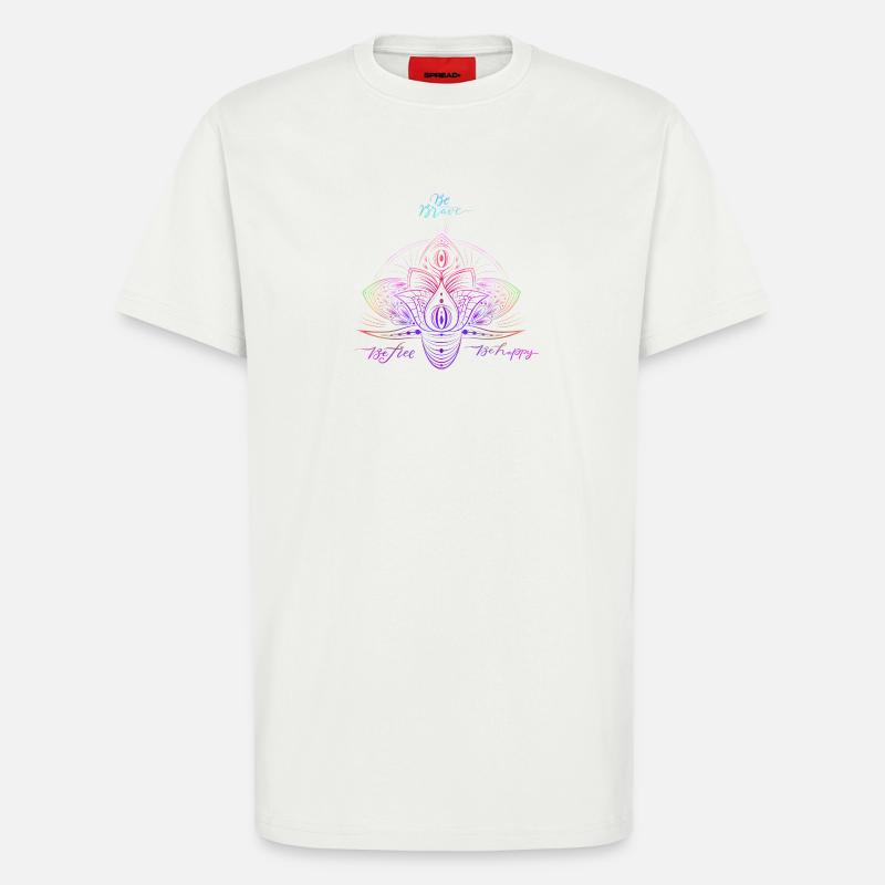 Buntes Sparkle Mandala Muster - T-Shirt - made by SPREAD - OFF WHITE