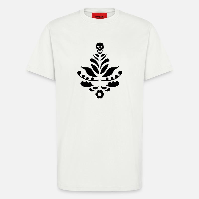 Kurbits & crâne noir - T-shirt bio décontracté fabriqué en UE - OFF WHITE