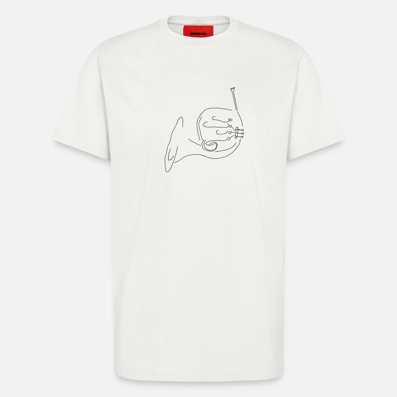 horn - T-Shirt - made by SPREAD - OFF WHITE