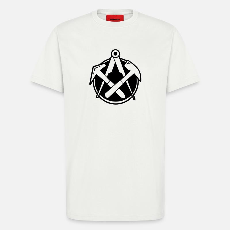 Dachdecker Logo, Zunftlogo - T-Shirt - made by SPREAD - OFF WHITE
