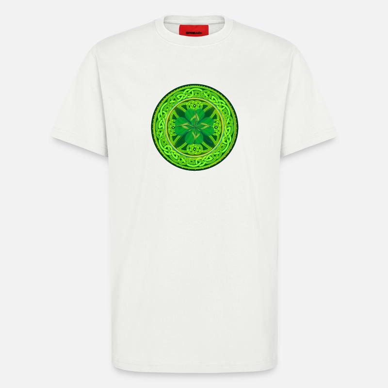 Kleeblatt mit vier Keltischen Blättern - T-Shirt - made by SPREAD - OFF WHITE