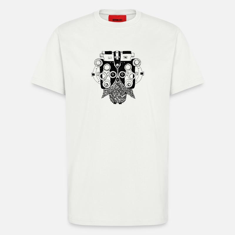 Phoropter Eule beim Sehtest - T-Shirt - made by SPREAD - OFF WHITE