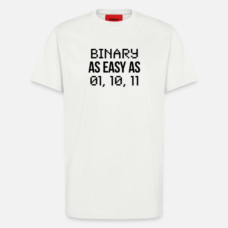 code binaire - T-shirt bio décontracté fabriqué en UE - OFF WHITE