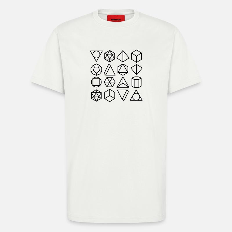 mathematical geometry - T-shirt bio décontracté fabriqué en UE - OFF WHITE