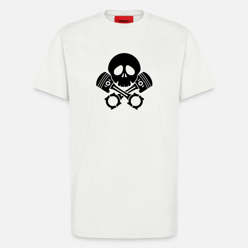 schädel kolben motor - T-Shirt - made by SPREAD - OFF WHITE