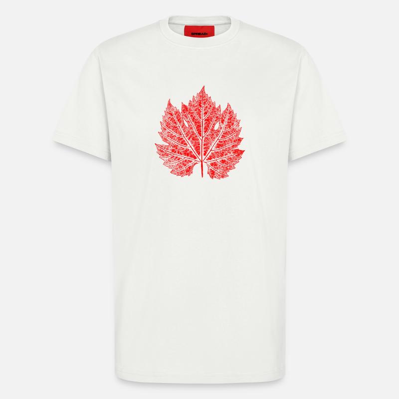 Grape Leaf / Red / Wine Leaf - T-Shirt - made by SPREAD - OFF WHITE