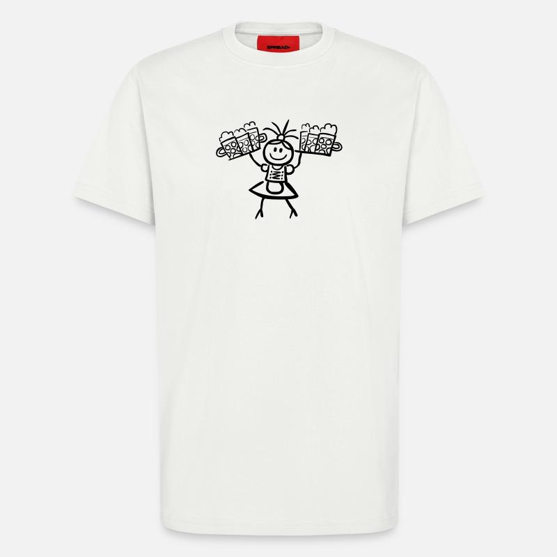 Kellnerin im Dirndl mit Biertablett - T-Shirt - made by SPREAD - OFF WHITE