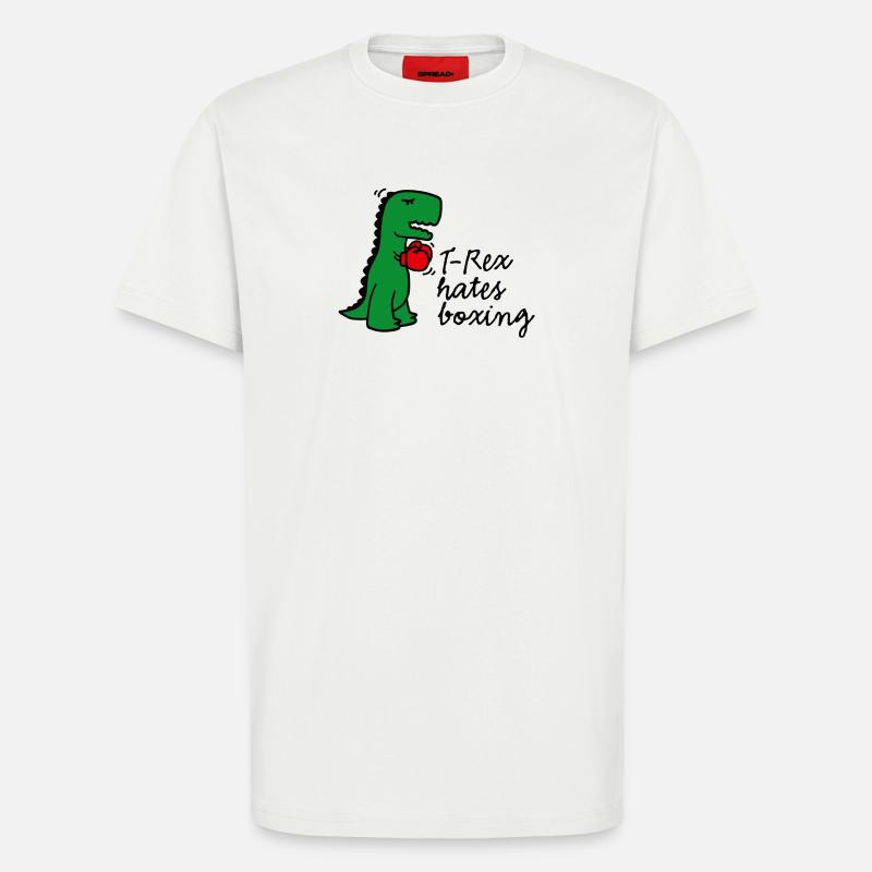 T-Rex hates boxing Boxen Boxhandschuhe - T-Shirt - made by SPREAD - OFF WHITE