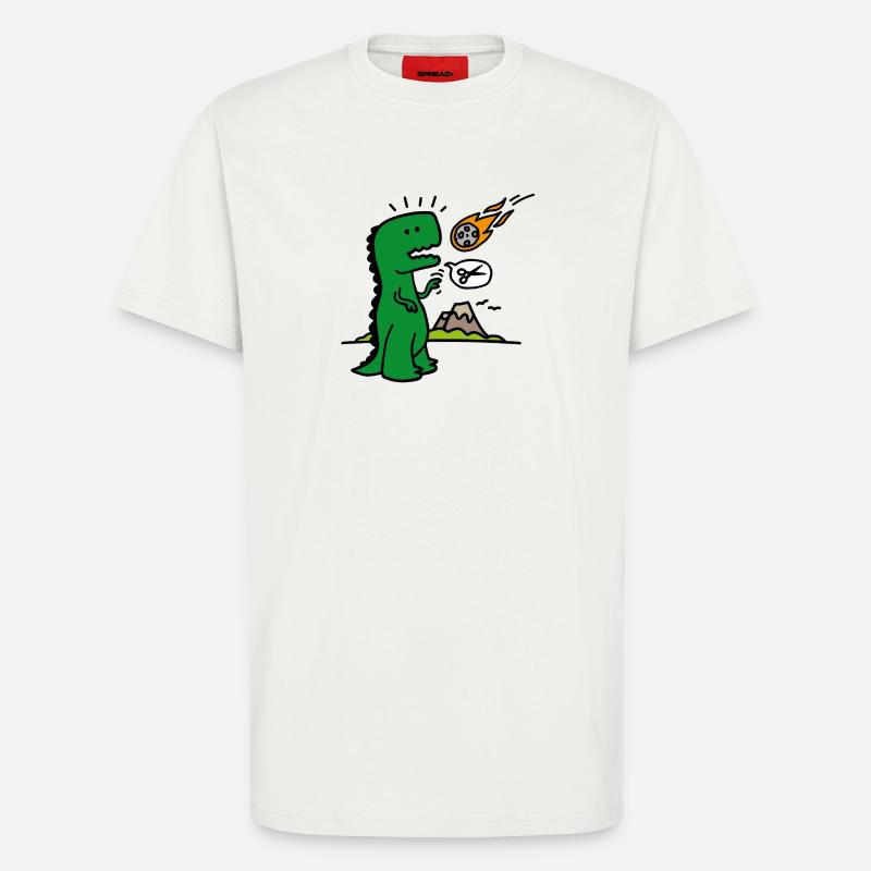 Rock paper scissors T-rex funny dinosaur comet - T-Shirt - made by SPREAD - OFF WHITE