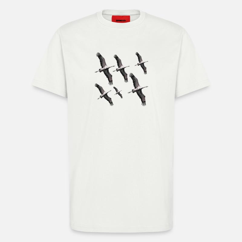 Vogelzug Kraniche - T-Shirt - made by SPREAD - OFF WHITE
