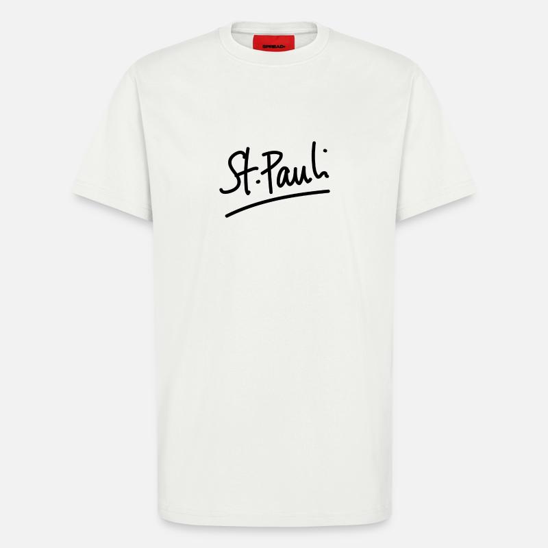 St. Pauli - écriture - T-shirt bio décontracté fabriqué en UE - OFF WHITE