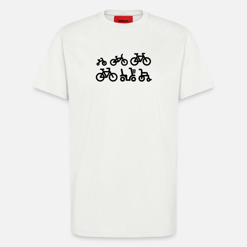 Evolution mountain bike MTB VTT vélo de course - T-shirt bio décontracté fabriqué en UE - OFF WHITE