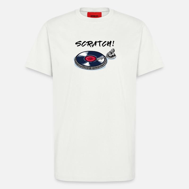 Scratch turntable record player beatbox vinyl - T-Shirt - made by SPREAD - OFF WHITE