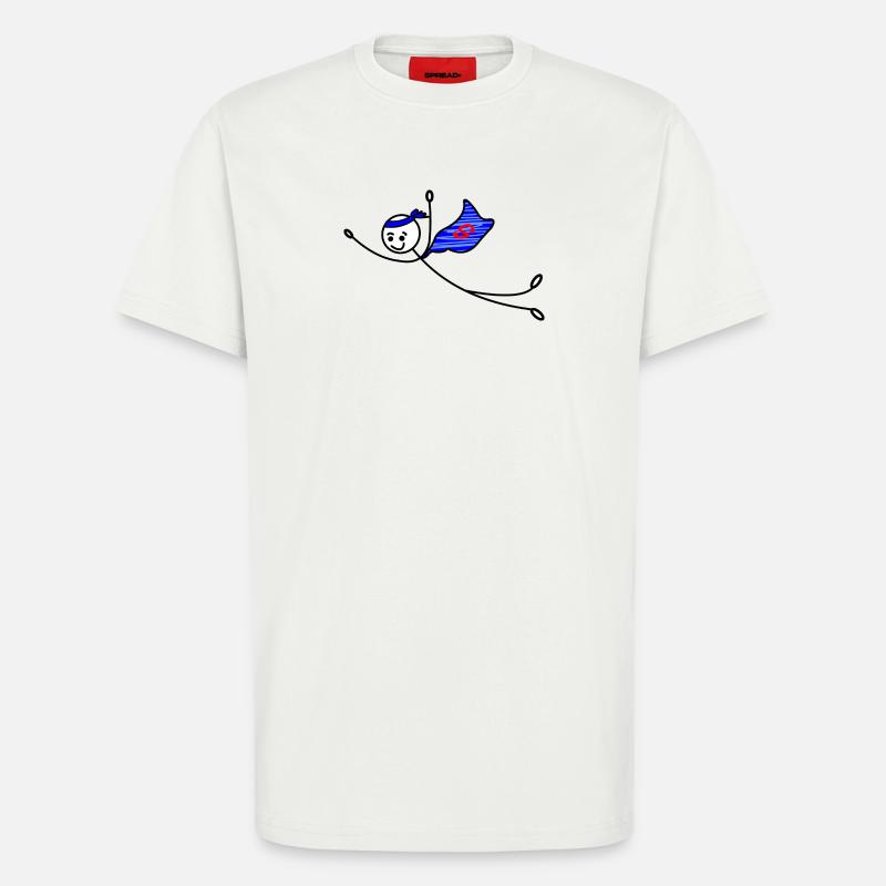 Superhelden-Strichmännchen - T-Shirt - made by SPREAD - OFF WHITE
