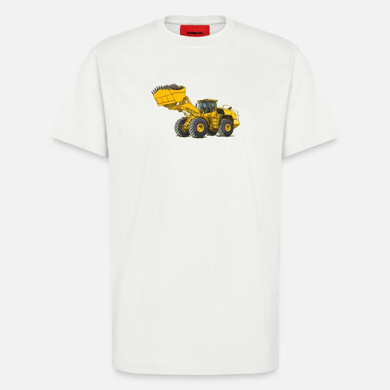 Wheel loader, construction machine - T-Shirt - made by SPREAD - OFF WHITE