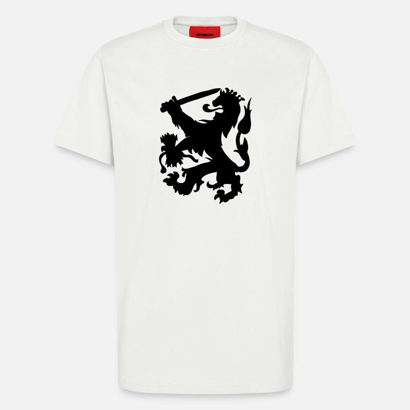 Heraldiker Löwe mit Krone und Schwertschattenfigur - T-Shirt - made by SPREAD - OFF WHITE