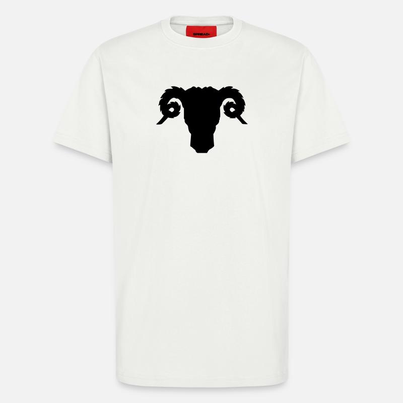 Bock- oder Rammkopfschattenbild - T-Shirt - made by SPREAD - OFF WHITE