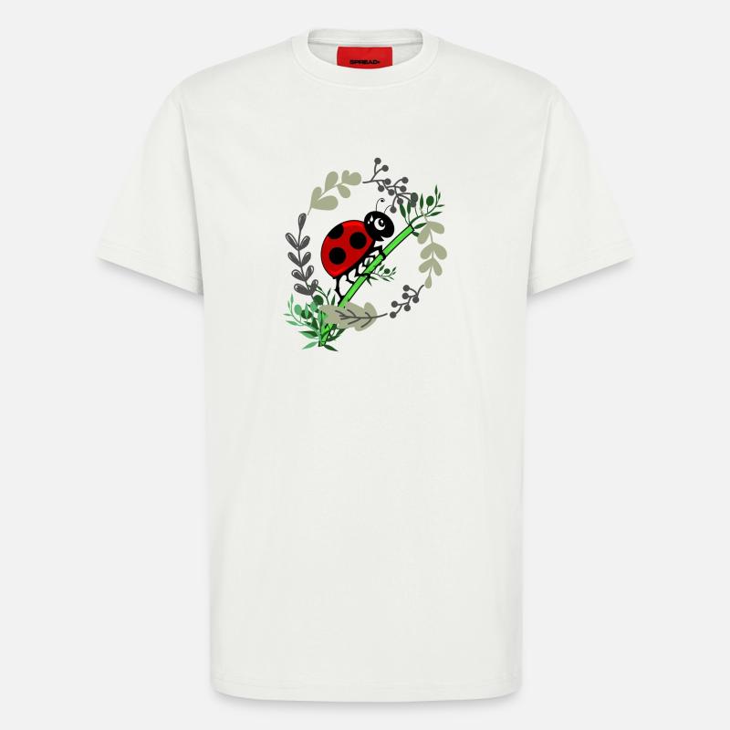 Ladybug botany comic style - T-Shirt - made by SPREAD - OFF WHITE