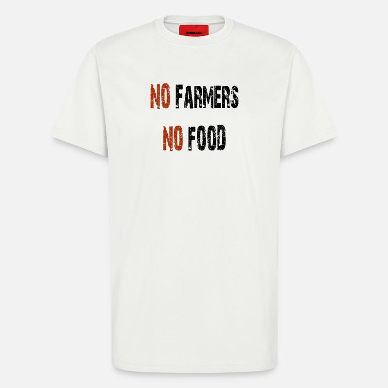 Pas d'agriculteurs pas de nourriture - T-shirt bio décontracté fabriqué en UE - OFF WHITE