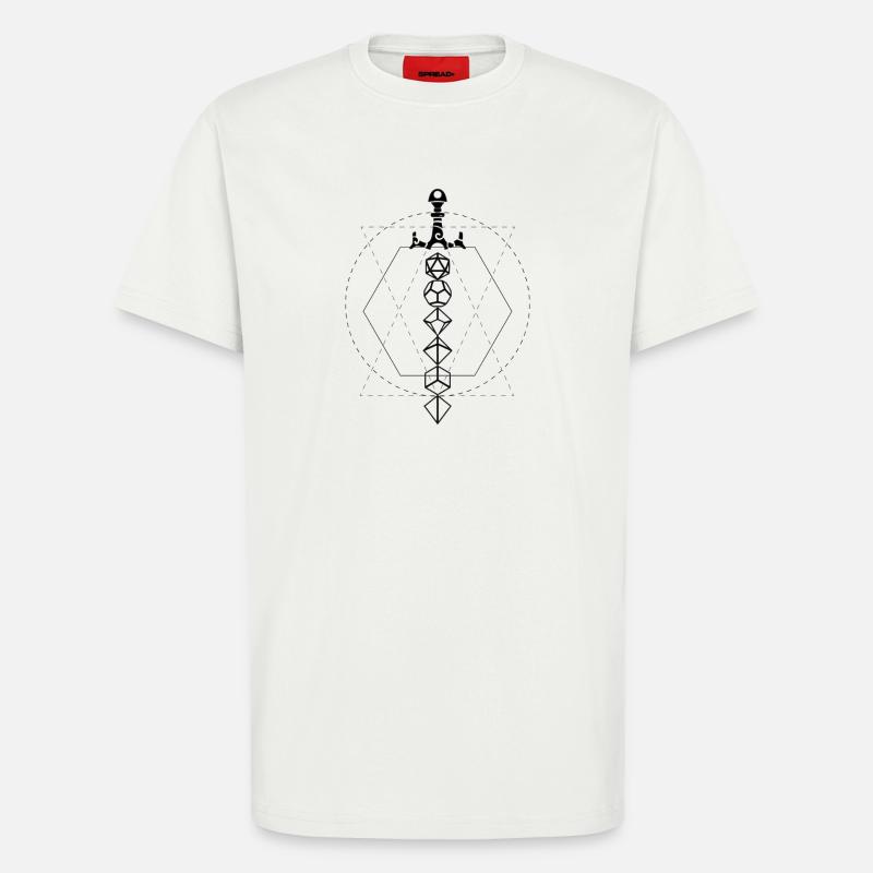 Épée de dés de donjon - T-shirt bio décontracté fabriqué en UE - OFF WHITE