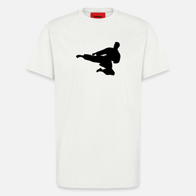 Karate oder Taekwondo sprangen seitwärts - T-Shirt - made by SPREAD - OFF WHITE