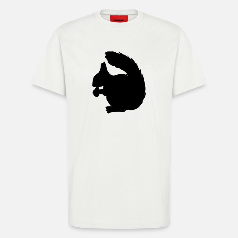 Eichhörnchen mit Nussschattenfigur - T-Shirt - made by SPREAD - OFF WHITE