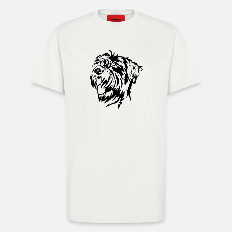 Tête de schnauzer géant - T-shirt bio décontracté fabriqué en UE - OFF WHITE
