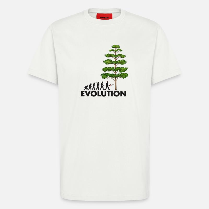 Chainsaw Evolution Gray Big Tree - T-Shirt - made by SPREAD - OFF WHITE