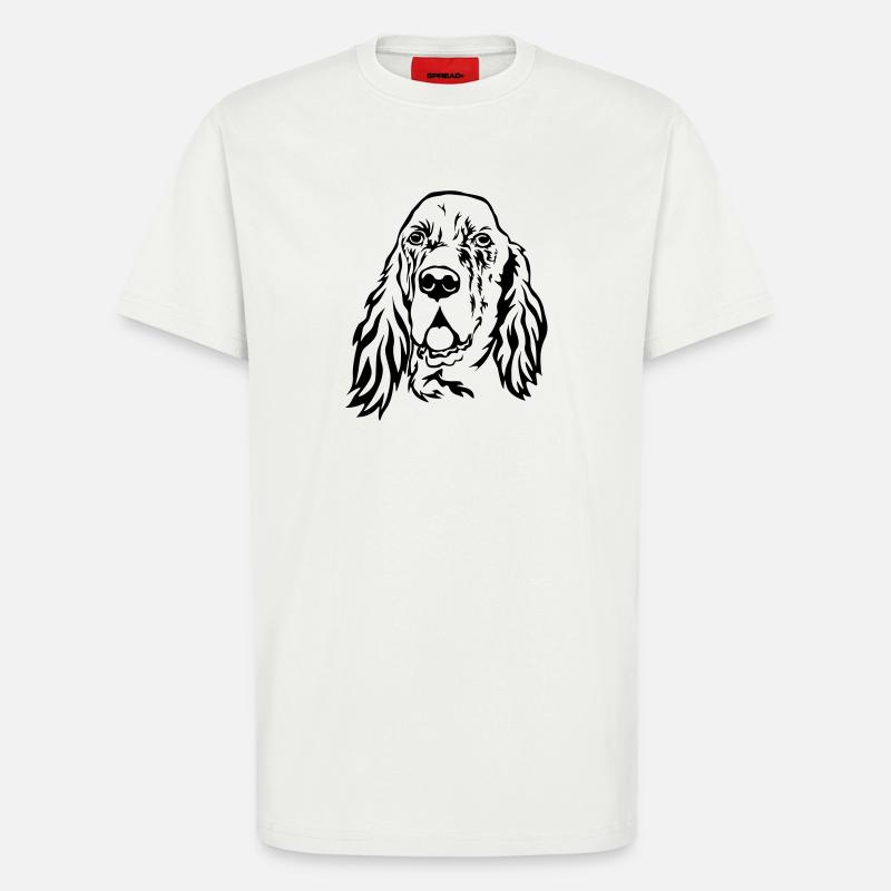 Englischer Setter Kopf - T-Shirt - made by SPREAD - OFF WHITE