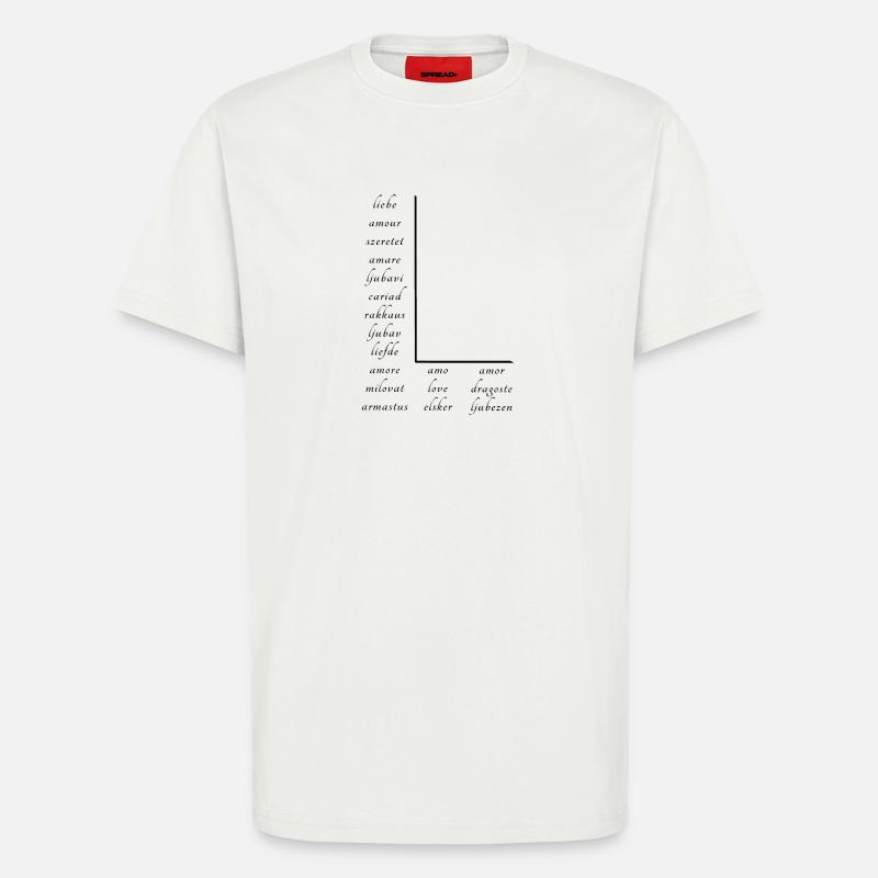 L’amour En Beaucoup de Langues Différentes - T-shirt bio décontracté fabriqué en UE - OFF WHITE