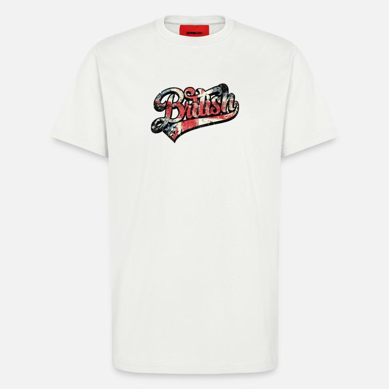 British Pride Distressed Script Tee - T-Shirt - made by SPREAD - OFF WHITE