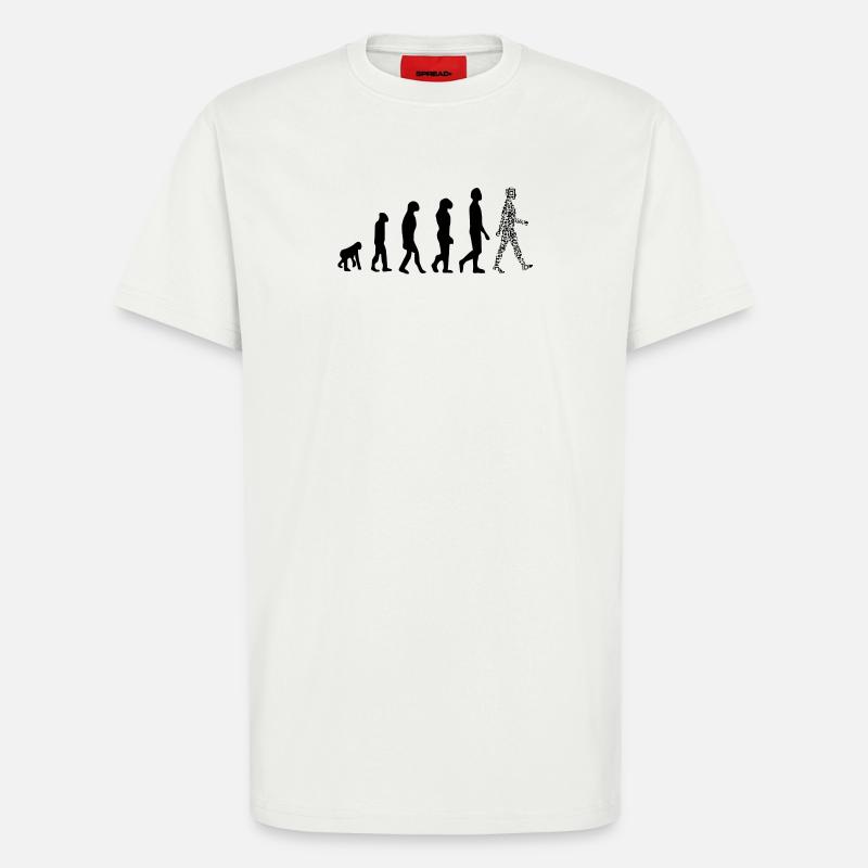Evolution QR Code - Humor Gesundheits-Pass - T-Shirt - made by SPREAD - OFF WHITE