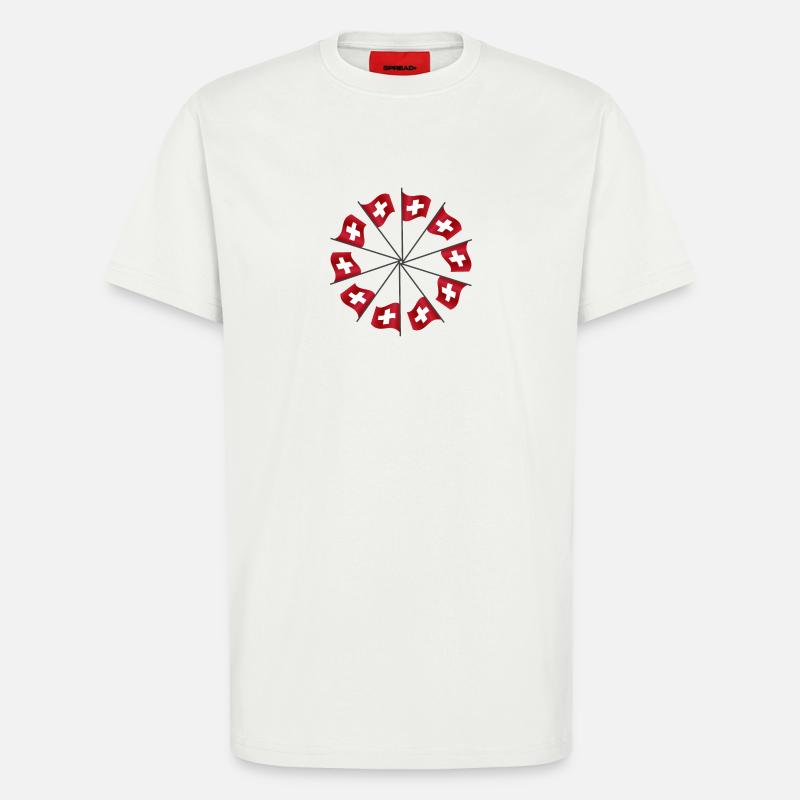 Schweizerfahnen | Swiss flags - T-Shirt - made by SPREAD - OFF WHITE