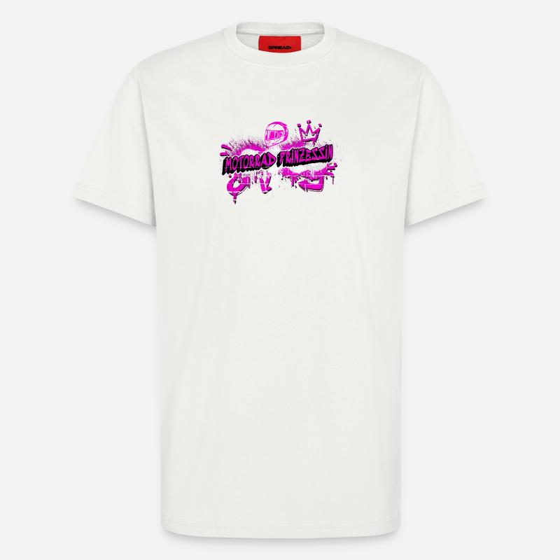 Motorcycle Princess Graffiti Design - T-Shirt - made by SPREAD - OFF WHITE