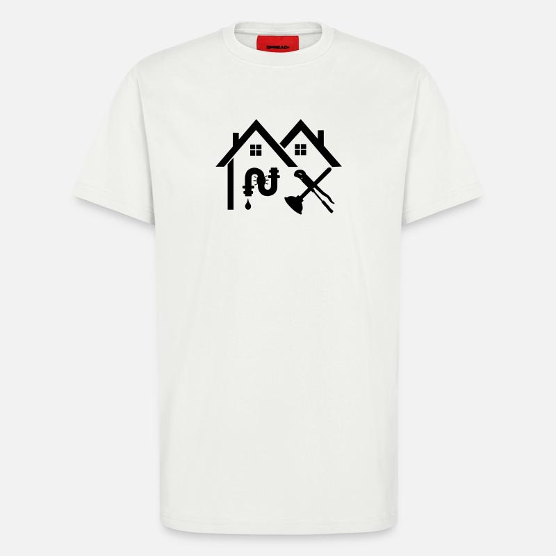 Klempnerfirma Home Leakage versteckt - T-Shirt - made by SPREAD - OFF WHITE