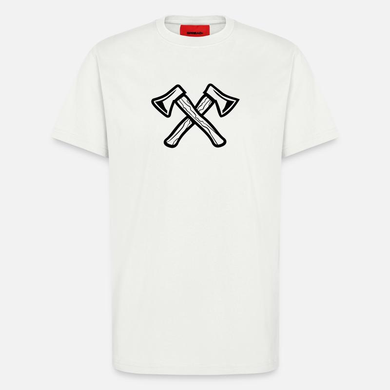 Gekreuzte Äxte, Axes - T-Shirt - made by SPREAD - OFF WHITE