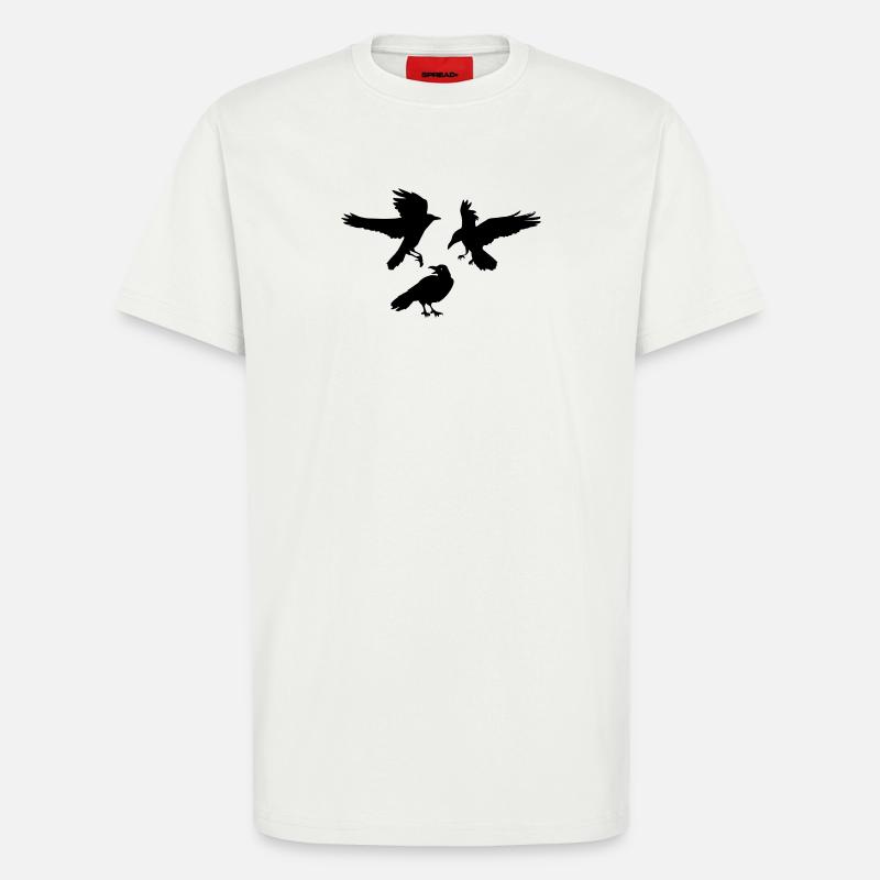 Three raven crows - T-Shirt - made by SPREAD - OFF WHITE