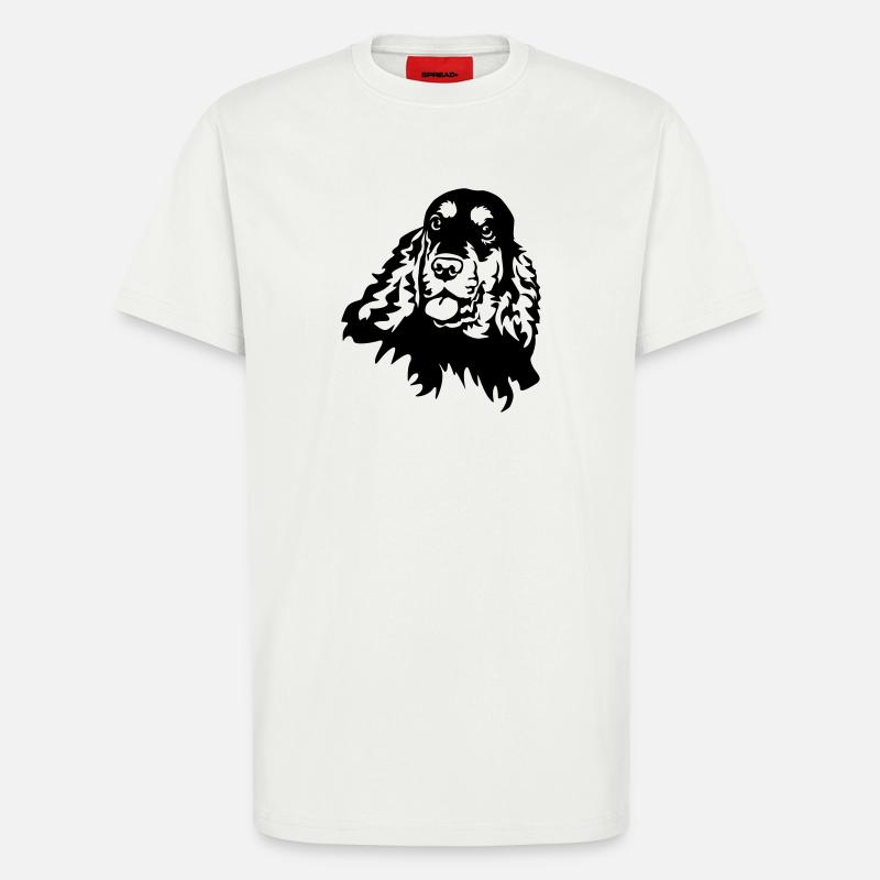 Cocker Spaniel Head - T-Shirt - made by SPREAD - OFF WHITE
