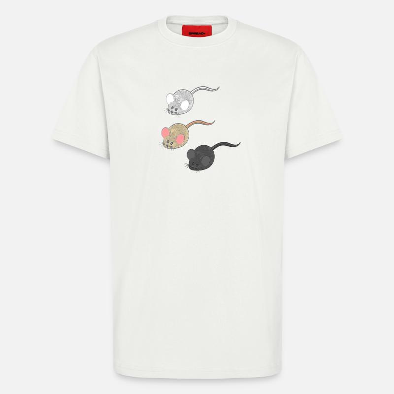 geschenkideen mäuse, Drei Mäuse, Mäuse Fan - T-Shirt - made by SPREAD - OFF WHITE