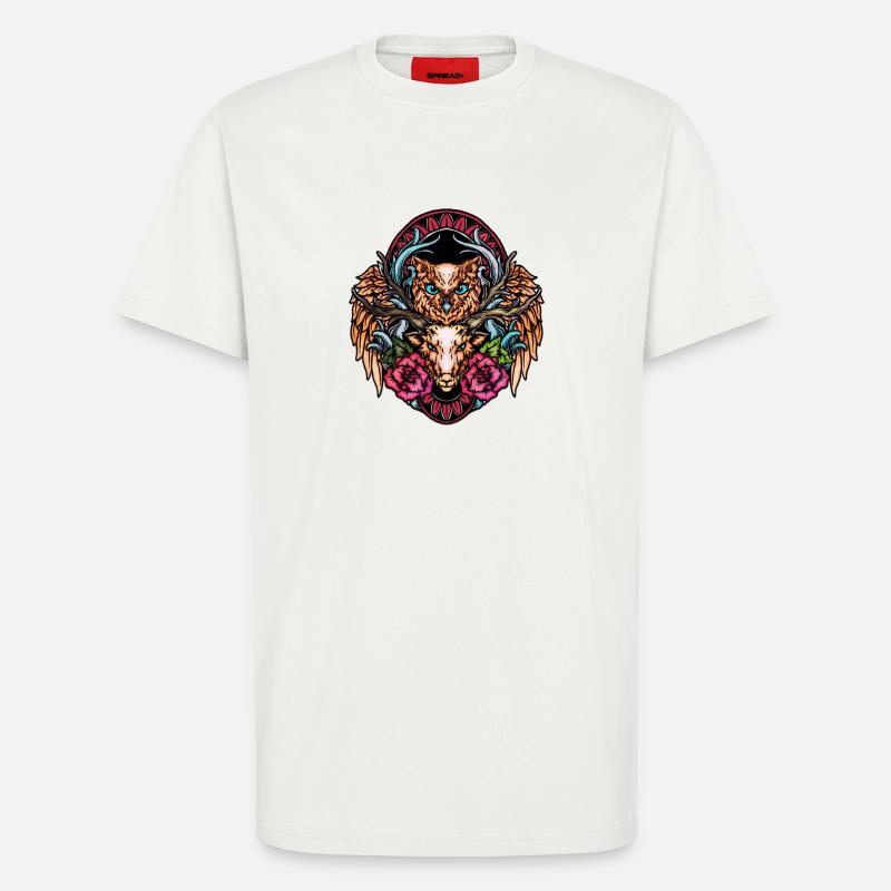 Atemberaubende bunte Eule - T-Shirt - made by SPREAD - OFF WHITE