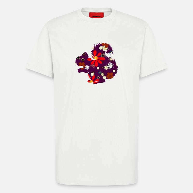 Herbstoutfit freizeit, eichhörnchchen design - T-Shirt - made by SPREAD - OFF WHITE