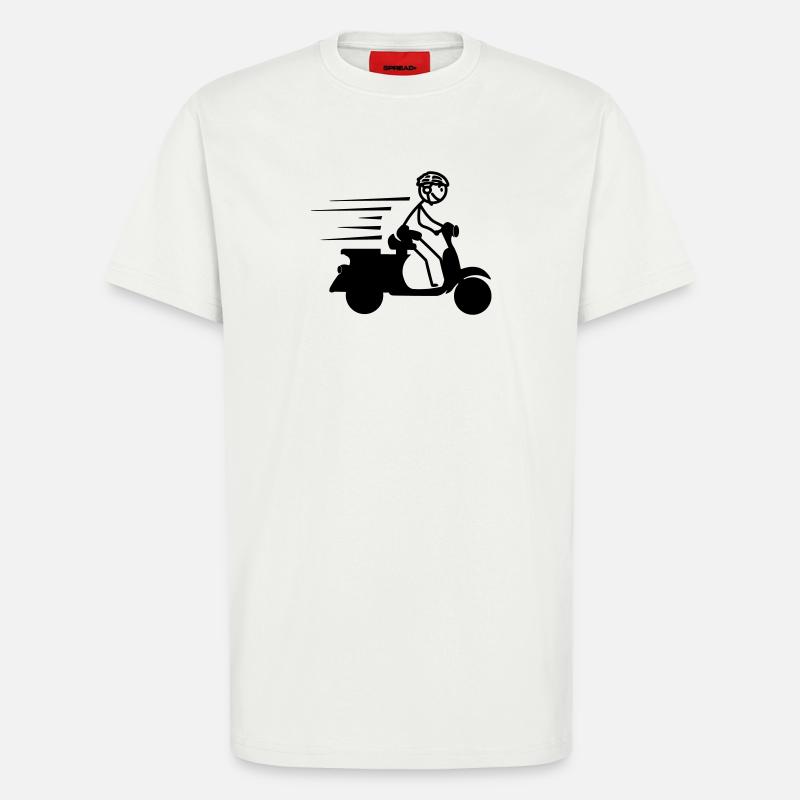 Roller mit Jungen-Strichmännchen - T-Shirt - made by SPREAD - OFF WHITE