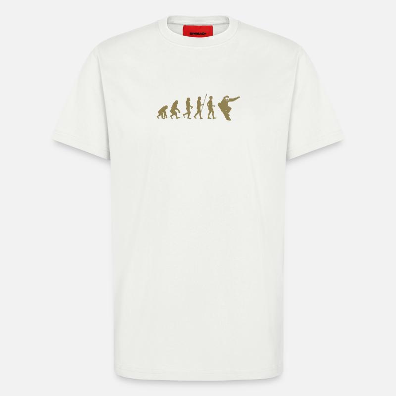 Snowboarder Evolution Geschenkidee - T-Shirt - made by SPREAD - OFF WHITE
