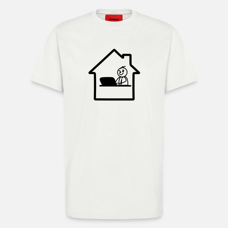 Arbeiten zu Hause einfaches Logo - T-Shirt - made by SPREAD - OFF WHITE