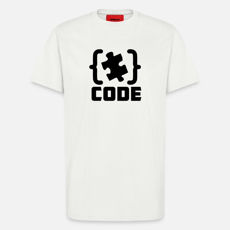 programmer Code puzzle piece solving - T-Shirt - made by SPREAD - OFF WHITE