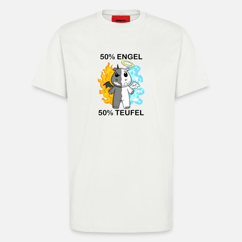 Nilpferd - Engel und Teufel - T-Shirt - made by SPREAD - OFF WHITE