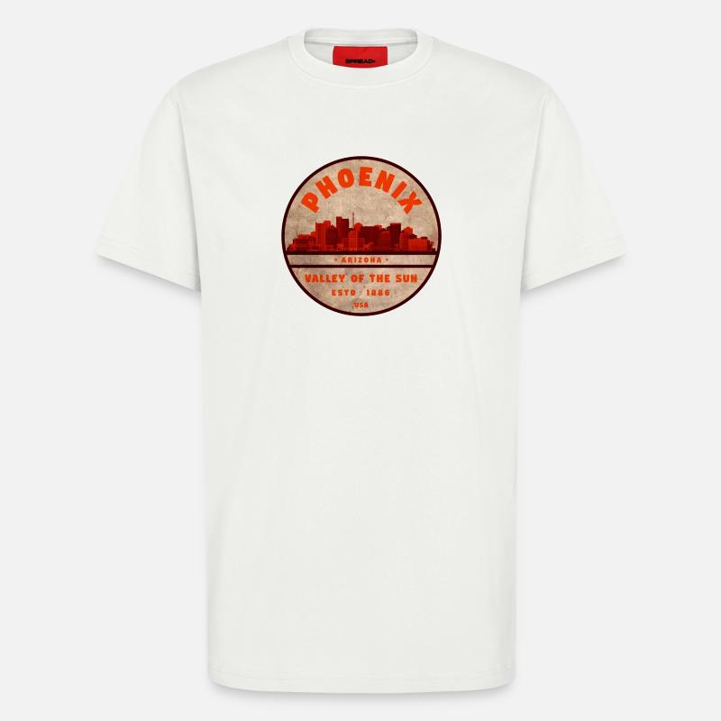 Phoenix Skyline Retro Abzeichen - T-Shirt - made by SPREAD - OFF WHITE