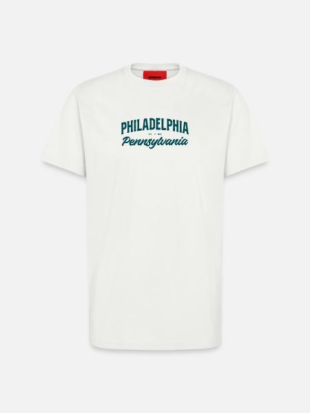 Philadelphia Script Pennsylvania - T-Shirt - made by SPREAD - OFF WHITE