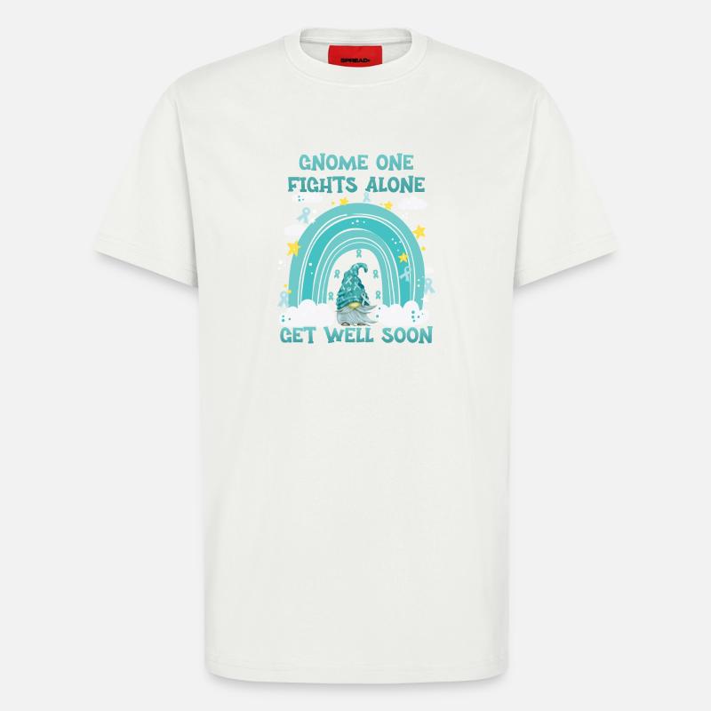 Gnome One Fights Alone Gebärmutterkrebs - T-Shirt - made by SPREAD - OFF WHITE